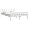 vidaXL Bedframe massief hout wit 150x200 cm