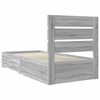 vidaXL Bedframe Grijs Sonoma en Zilver 75 x 190 cm Bewerkt hout