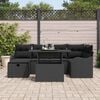 vidaXL Tuin Sofa Set met kussen met opslag 7 pcs Zwart Poly riet