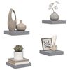 vidaXL Wandschappen zwevend 4 st 23x23,5x3,8 cm MDF grijs