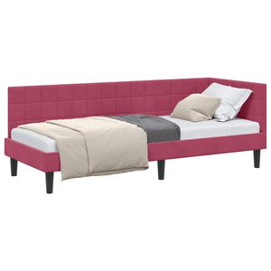 vidaXL Hoekbedframe Wijnrood 80 x 200 cm Fluweel