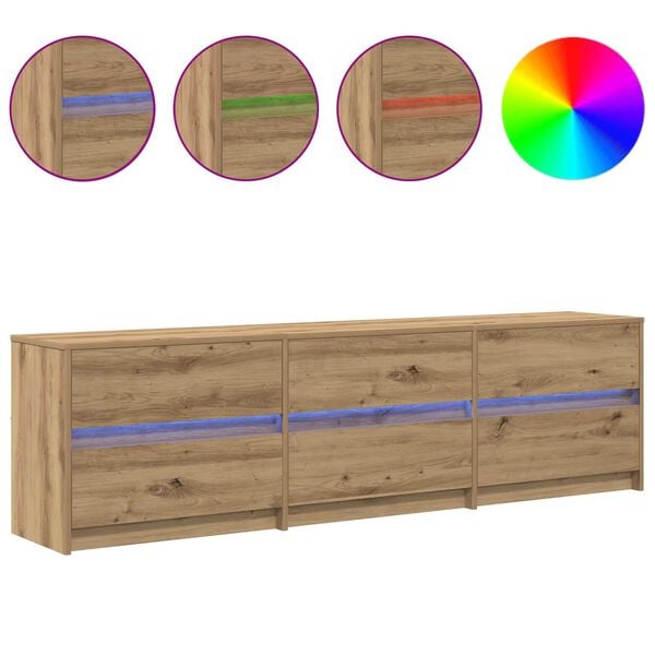 vidaXL TV Eenheden 2 pcs Artisan Eiken 180 x 34 x 50 cm Bewerkt hout