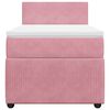 vidaXL Boxspring met matras fluweel roze 90x200 cm