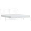 vidaXL Bedframe met hoofdbord metaal wit 160x200 cm