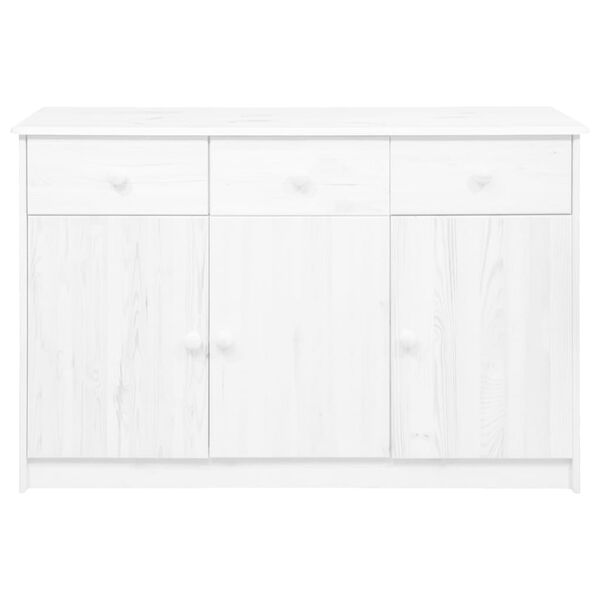 vidaXL Dressoir met 3 lades 113x35x73 cm massief grenenhout wit