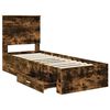 vidaXL Bedframe Gerookt Eiken en Zilver 70 x 190 cm Bewerkt hout