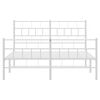 vidaXL Bedframe met hoofd- en voeteneinde metaal wit 160x200 cm