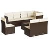 vidaXL 9-delige Loungeset met kussens poly rattan bruin