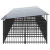 vidaXL Hondenkennel met dak 13,14 m&sup2; staal