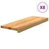 vidaXL Traptreden 8 st 70x25x2 cm massief eikenhout lichtbruin