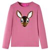 Kindershirt met lange mouwen 128 frambozenkleurig