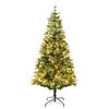 vidaXL Kerstboom met LED en dennenappels 225 cm PVC en PE groen