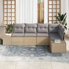 vidaXL Tuin Sofa Set 5 pcs Beige poly rattan