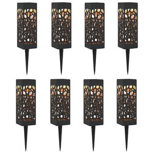 vidaXL Buitenzonne-lampen met grondpin 8 st Warmwit 29 cm PP