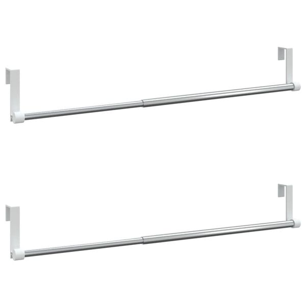 vidaXL Gordijnrails 2 st 40-60 cm aluminium wit en zilverkleurig