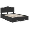 vidaXL Bedframe met hoofdeinde Zwart 140 x 190 cm Bewerkt hout