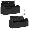 vidaXL Tuin Sofa Set met kussen 9 pcs Zwart Poly riet