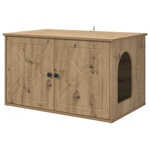 vidaXL Kattenhuis Ambachtelijk eiken 85 x 55 x 50 cm Bewerkt hout