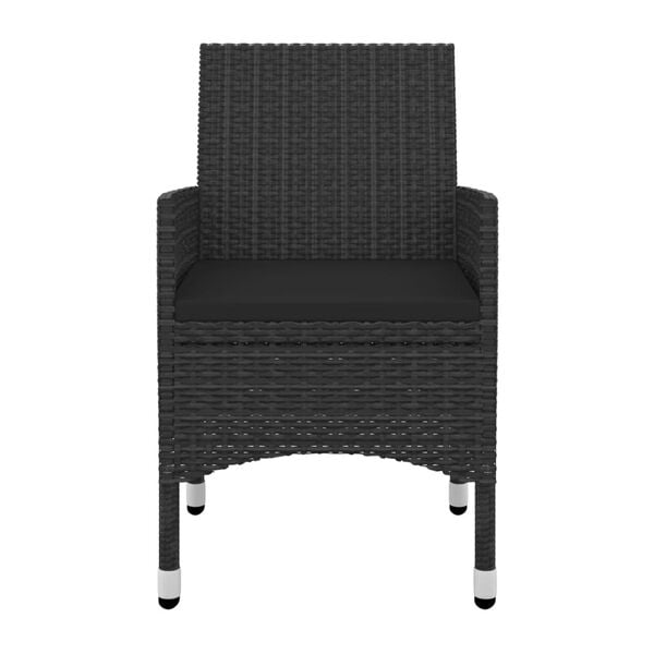 vidaXL 9-delige Tuinset met kussens poly rattan en glas