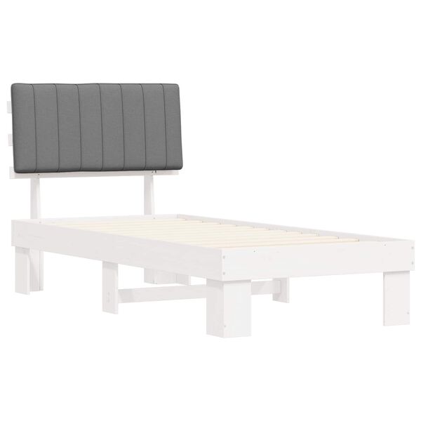 vidaXL Bedframe met Gevoerd Hoofdgedeelte Lichtgrijs 90 x 190 cm