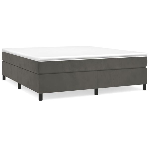 vidaXL Boxspring bed 160x200 cm fluweel donkergrijs