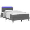 vidaXL Boxspring bed met matras met LED Donkergrijs 120 x 200 cm Stof