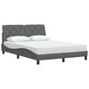 vidaXL Bed met matras stof donkergrijs 140x190 cm