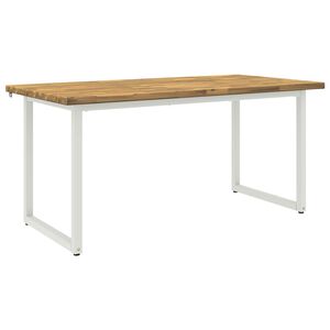 vidaXL Vierkante Eettafel 160 x 70 x 75 cm Massief Acaciahout Wit