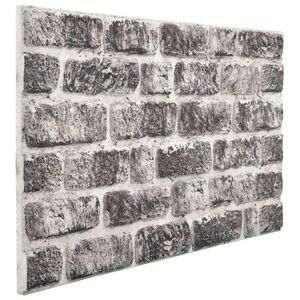 vidaXL Wandpanelen 10 pcs Donkergrijs en Wit 100 x 50 cm EPS-schuim