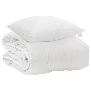 vidaXL Het Duvet voor Elk Seizoen met kussen 2 pcs Wit Microvezel