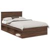 vidaXL Bedframe met hoofdeinde Bruin Eiken 120 x 190 cm Bewerkt hout