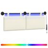 vidaXL Hangend hoofdbord Met LED-verlichting Cr&egrave;mekleurig Katoen Stof