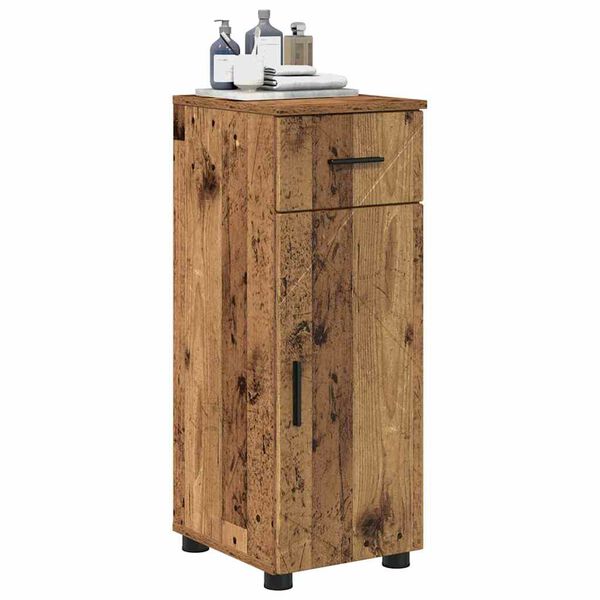 vidaXL Badkamer Kast Oud Hout 30 x 35 x 80 cm Bewerkt hout & Metaal