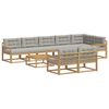 vidaXL Buiten bankenset 9 st Wit en Lichtgrijs Polyester