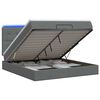 vidaXL Ottoman Bed met Matrassen en LED Donkergrijs 160 x 200 cm Stof