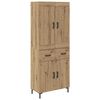vidaXL Hoge kast 2 st Artisan Eiken 69,5 x 34 x 180 cm Bewerkt hout