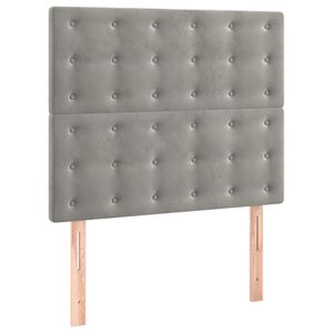 vidaXL Hoofdbord lichtgrijs 100x5x118/128 cm fluweel