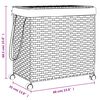 vidaXL Wasmand op wielen 60x35x60,5 cm rattan donkerbruin