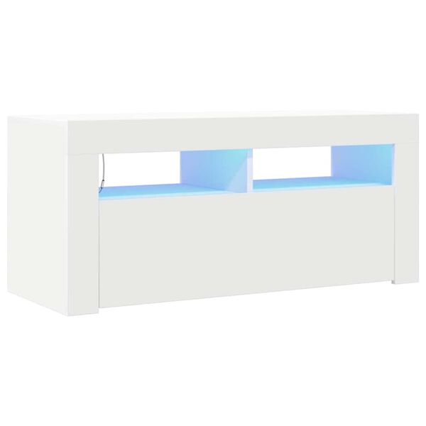 vidaXL Tv-meubel met LED-verlichting 90x35x40 cm wit