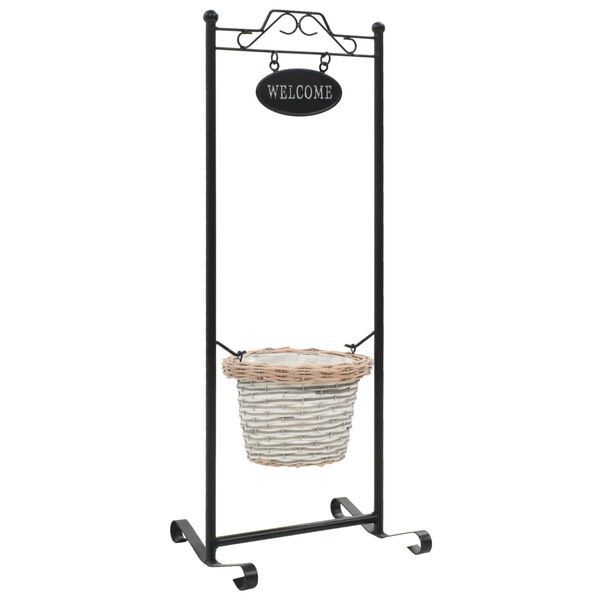 vidaXL Plantenstandaard met gepoedercoat ijzeren frame