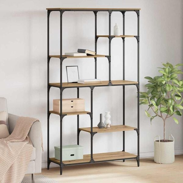 vidaXL Boekenkast Artisan Eiken 99 x 35,5 x 176 cm Bewerkt hout