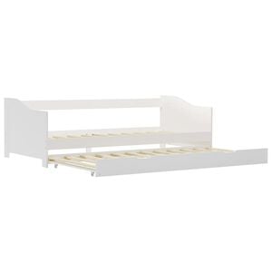 vidaXL Bedbank uittrekbaar grenenhout wit 90x200 cm