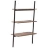 vidaXL Ladderrek met 3 schappen 64x34x116 cm donkerbruin en zwart