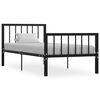 vidaXL Bedframe metaal zwart 100x200 cm