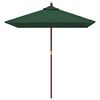 vidaXL Parasol met houten paal 198x198x231 cm groen