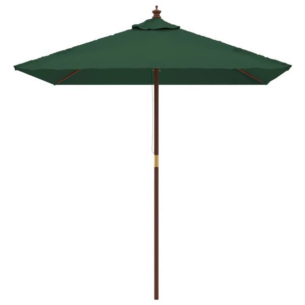 vidaXL Parasol met houten paal 198x198x231 cm groen