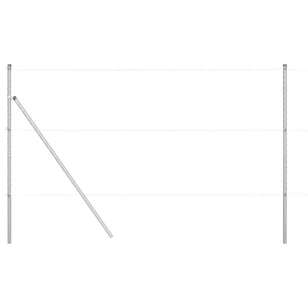 vidaXL Hek Post Anders 52 pcs Grijs 3,2 x 3,2 x 210 cm Staal