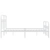 vidaXL Bedframe met hoofd- en voeteneinde metaal wit 137x190 cm