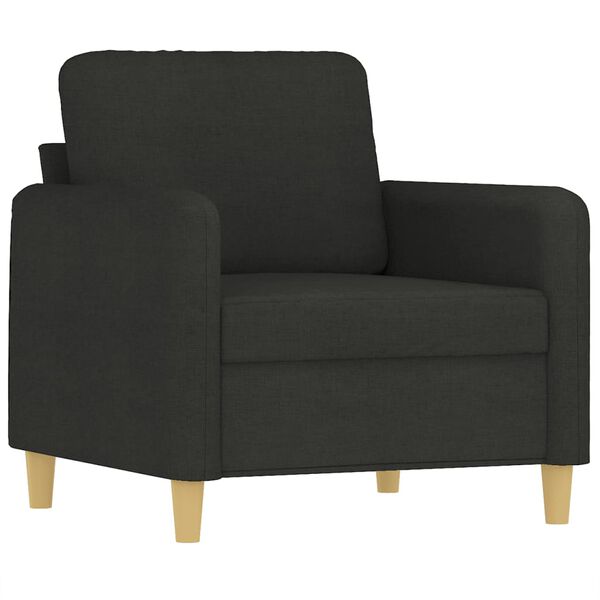 vidaXL Fauteuil met voetenbank 60 cm stof zwart
