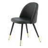 Venture Home Eetkamerstoelen 2 st Velvet leer-look zwart en messing